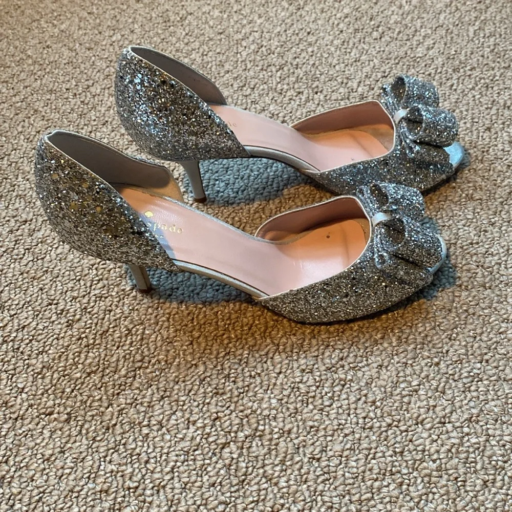 Kate Spade Silver Sela Heels in size 10